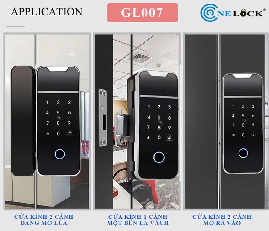 Khóa vân tay cửa kính OneLock GL007