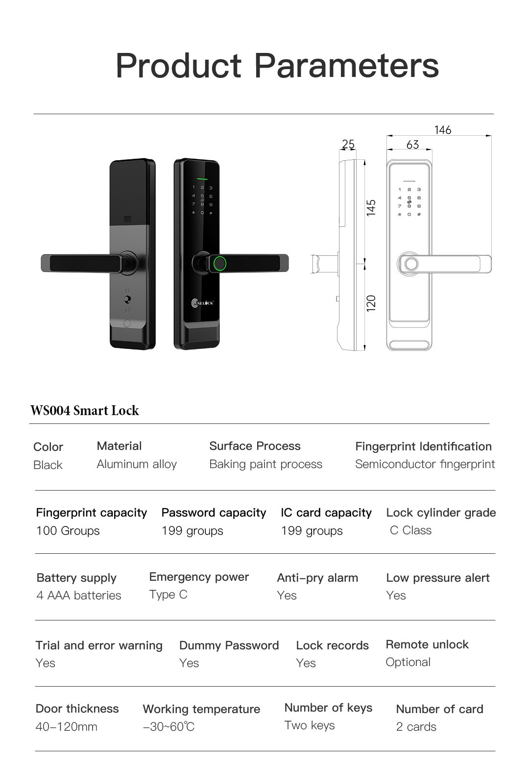 Khóa cửa vân tay OneLock WS004