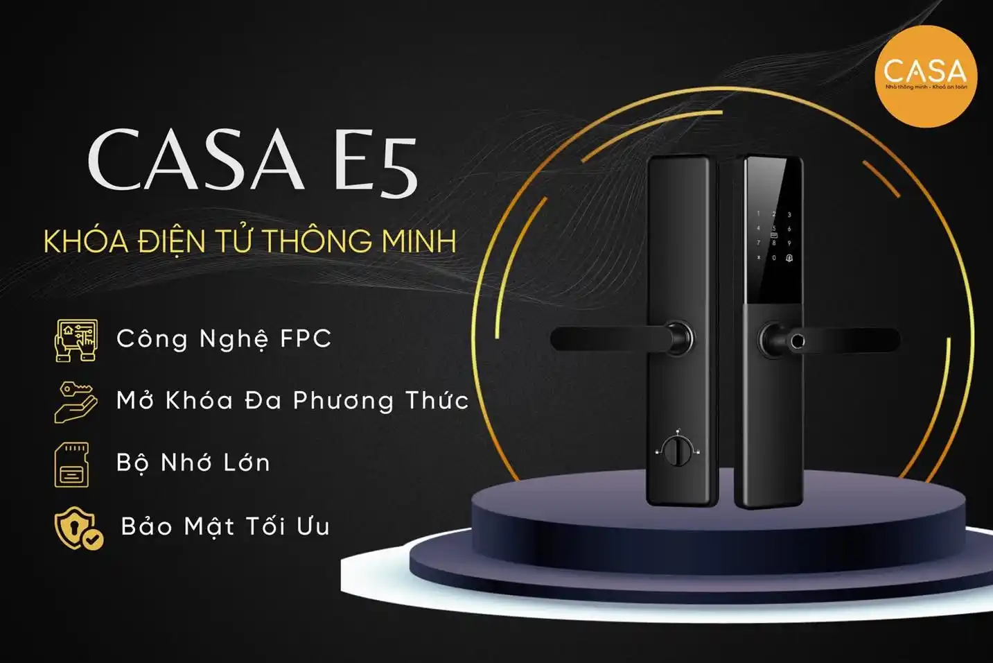 Khoá Vân Tay Thông Minh CASA E5