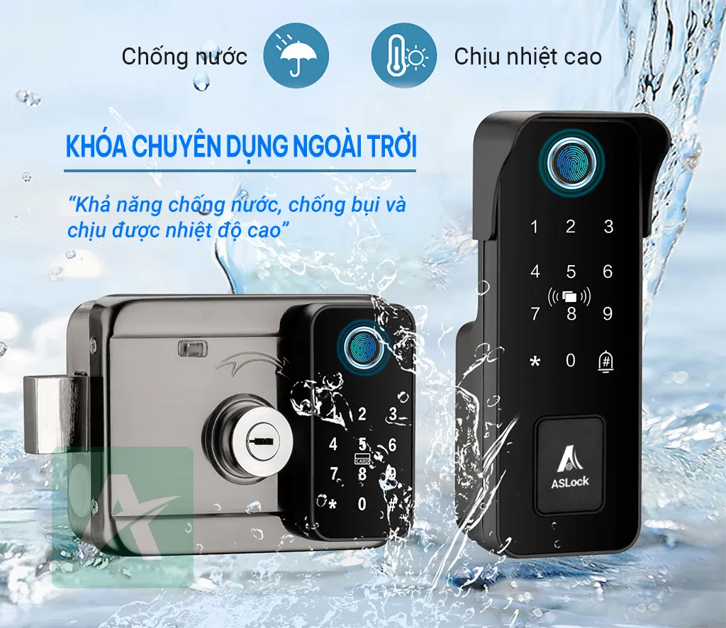 Khóa vân tay ngoài trời ASLock AC001AO – Bền bỉ, thông minh, an toàn tuyệt đối