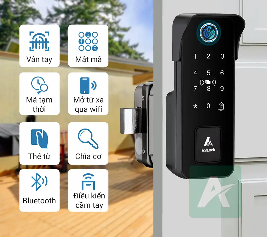 Khóa vân tay ngoài trời ASLock AC001AO – Bền bỉ, thông minh, an toàn tuyệt đối