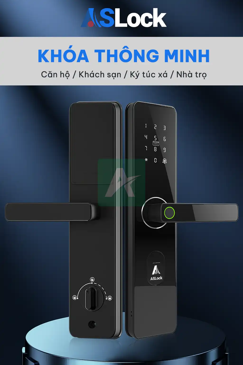 Khóa vân tay cho cửa gỗ ASLock AG021A – Giải pháp an ninh thông minh cho gia đình và căn hộ cho thuê