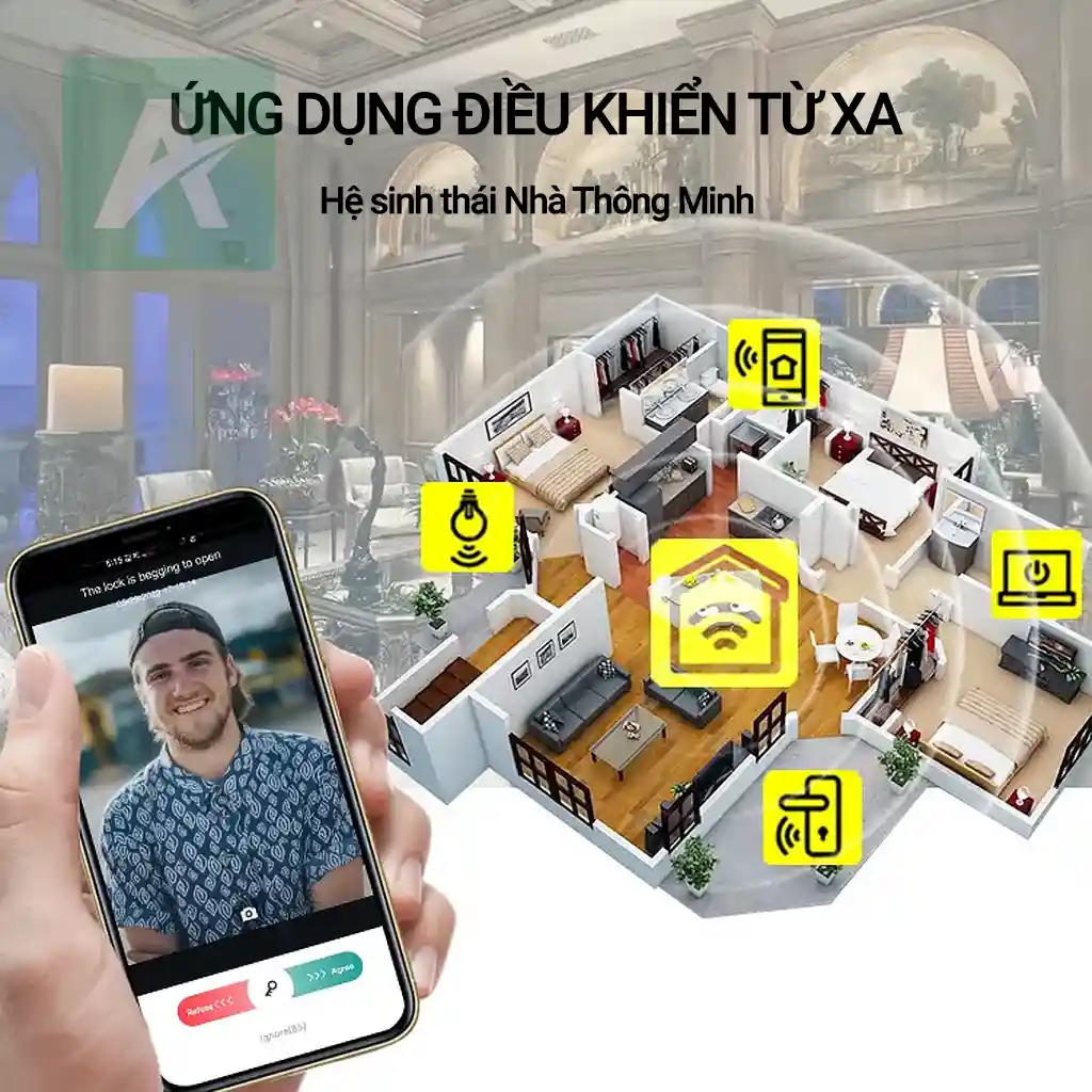 Khóa vân tay nhận diện khuôn mặt AN001AF – Giải pháp an ninh thông minh cho cửa nhôm, cửa gỗ và cửa lùa