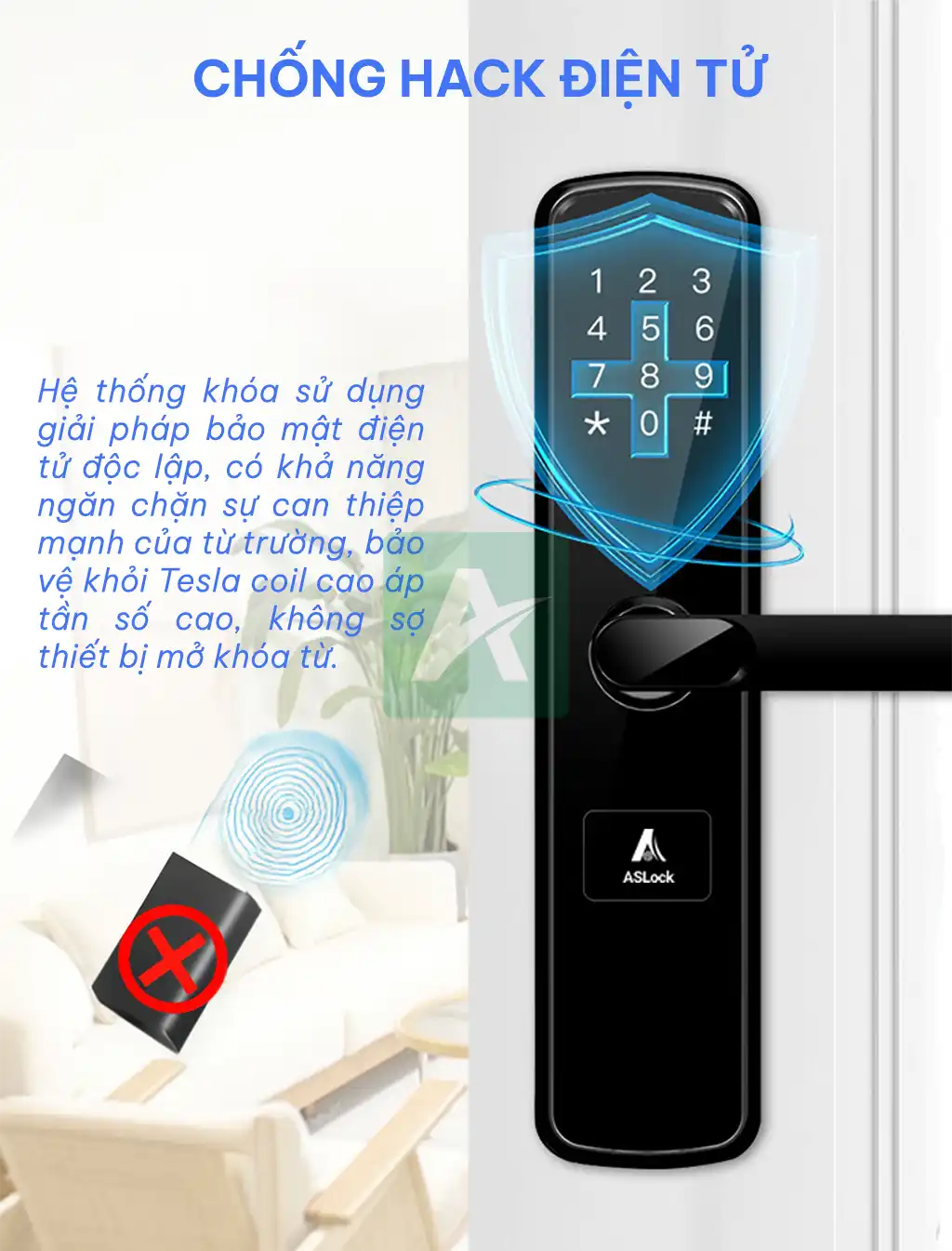 Khóa vân tay chống trộm ASLock AG026A – Giải pháp an ninh sang trọng cho cửa gỗ hiện đại