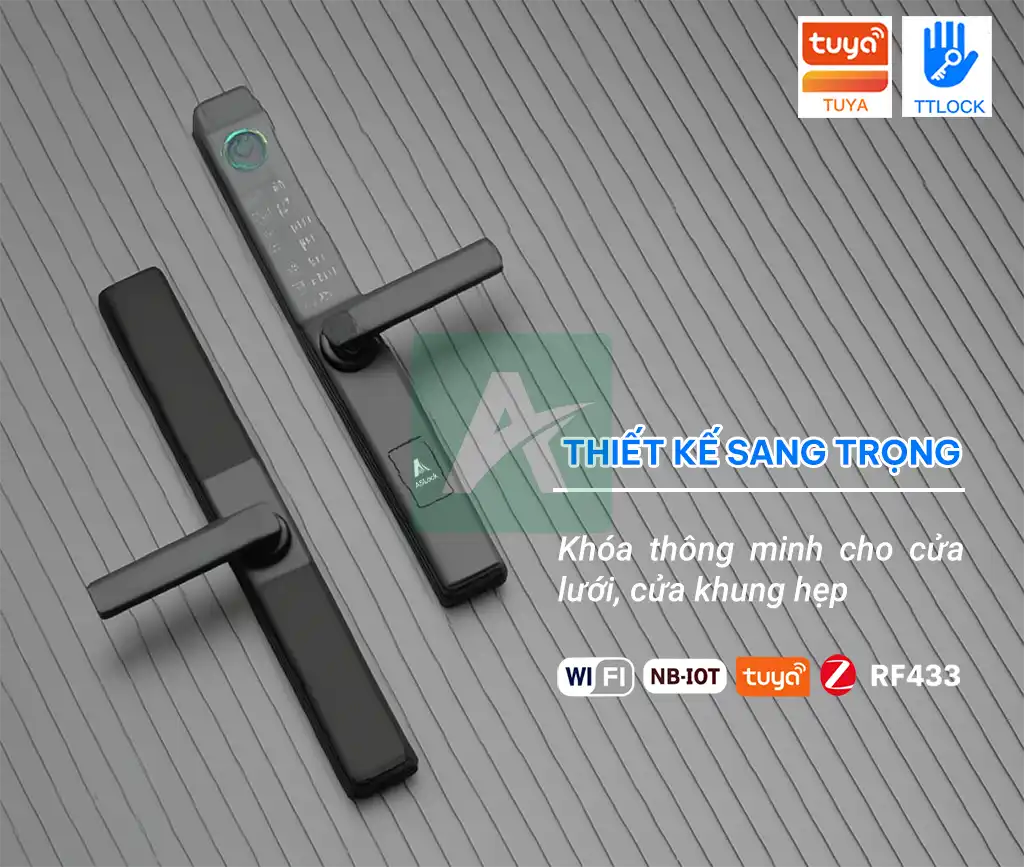 Khóa vân tay chống nước ASLock AN003AO – Giải pháp an ninh bền bỉ cho cửa khung hẹp và cửa lưới