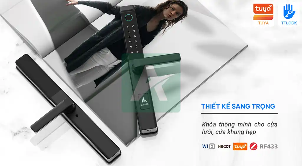 Khóa vân tay chống nước ASLock AN003AO – Giải pháp an ninh bền bỉ cho cửa khung hẹp và cửa lưới