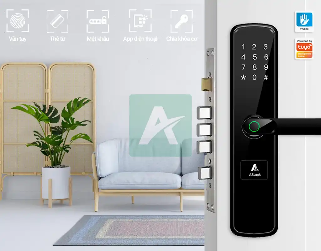 Khóa vân tay chống trộm ASLock AG026A – Giải pháp an ninh sang trọng cho cửa gỗ hiện đại